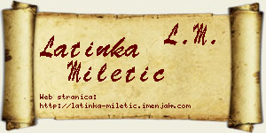 Latinka Miletić vizit kartica